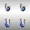 Service Caster 3 Inch 316SS Blue Polyurethane Swivel Top Plate Caster Lock Brake 2 Rigid, 2PK SCC-SS316TTL20S314-PPUB-BLUE-2-R-2 - alternate 1
